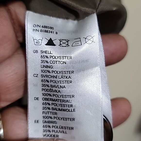 HM Brown and Black ColorBlock Trench Coat Sz 10 - Picture 8 of 8